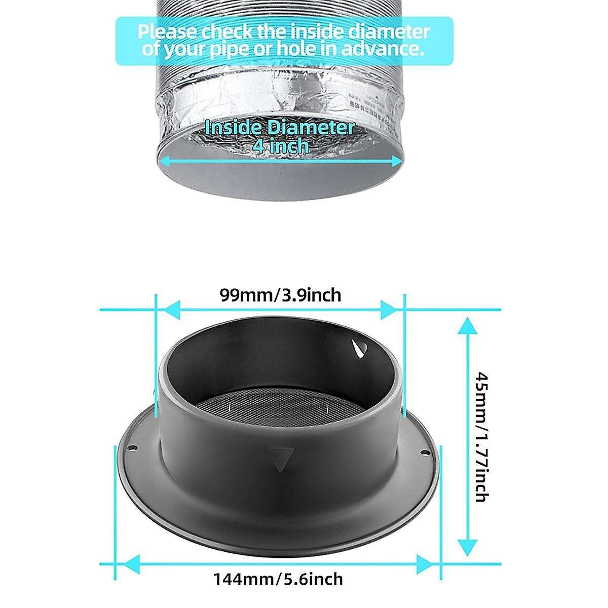 4inch 304 Stainless Steel Air Vents, Louvered Grille Cover Vent Hood Flat Ducting Ventilation Air Ve