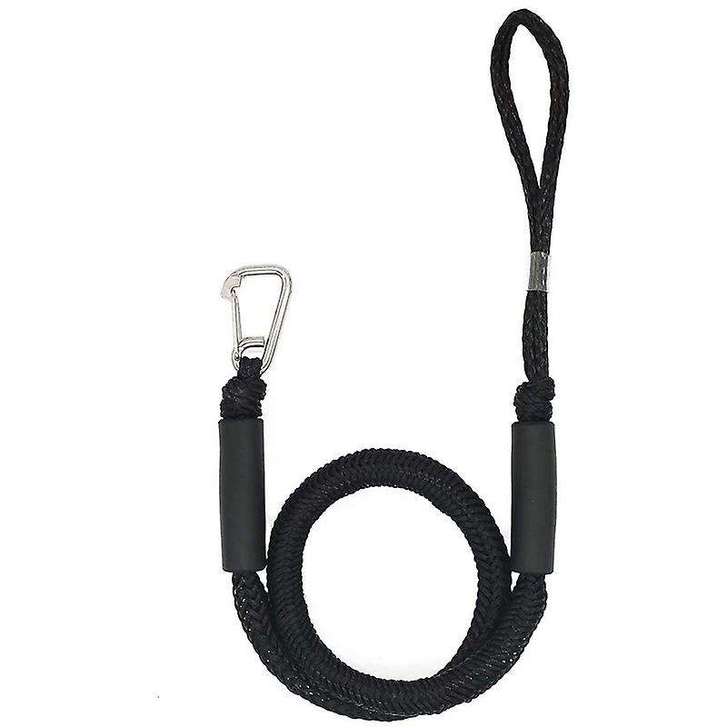 4Pack 4Ft Boat Bungee Dock Line with Hook Mooring Rope Boat Accessories for Boats Pontoon Kayak,Blac