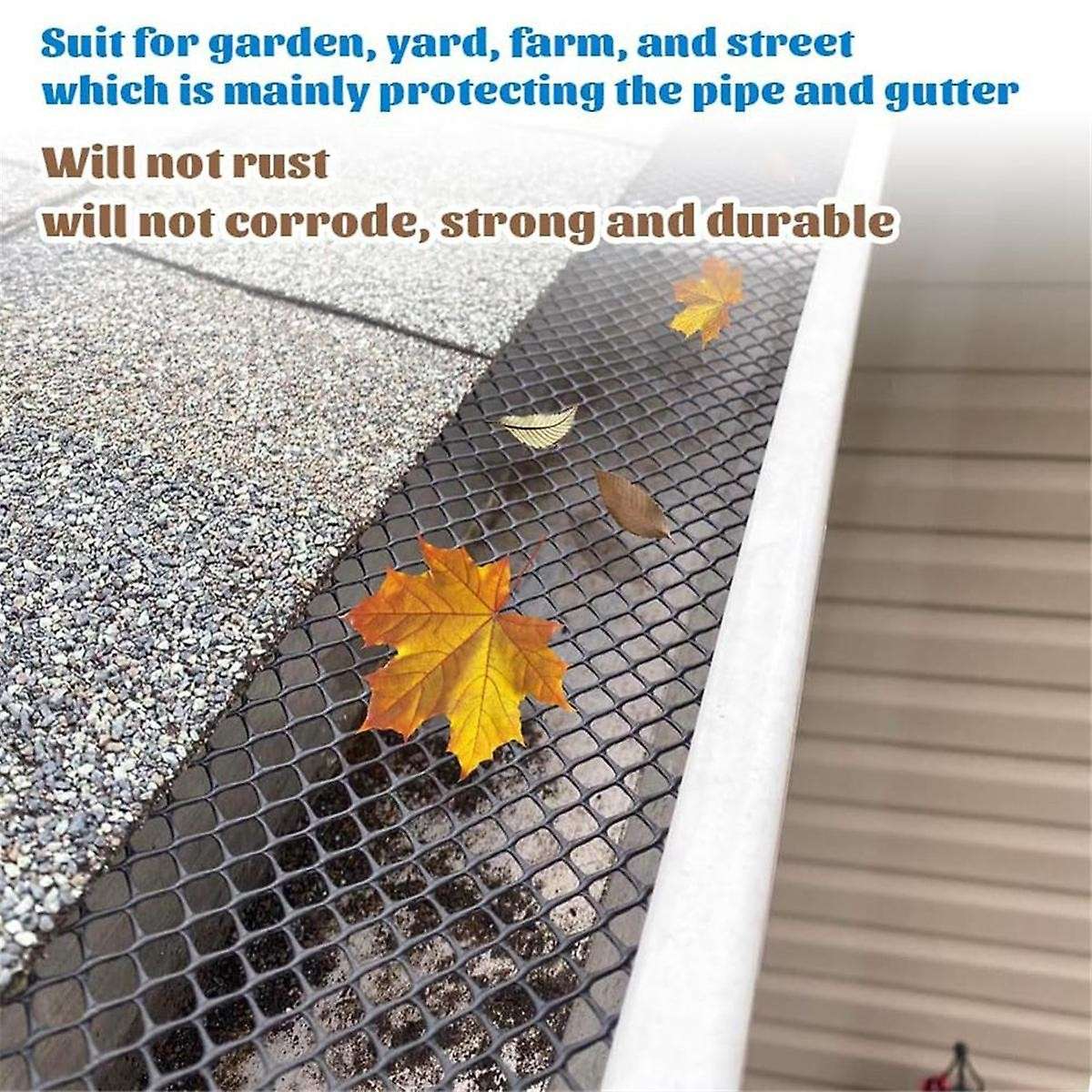 4pack Gutter Guard Mesh Rolls, 20 Feet Gutter Leaf Guards with 40 Clip Hooks, Diy Rain Gutter Covers