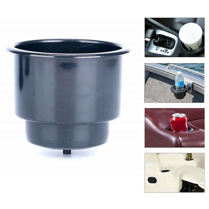 4Pack Recessed Drop in Plastic Cup Drink Can Holder with Drain for Boat Car Marine Rv (Black)