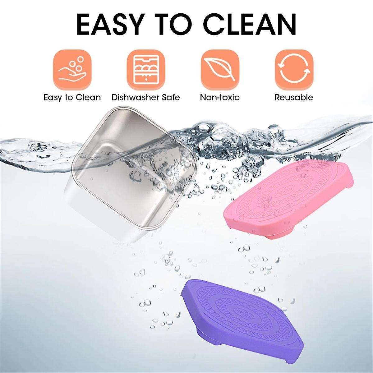 4pack Stainless Steel Snack Containers for Kids, Leak-proof Metal Food Storage Containers Stackable