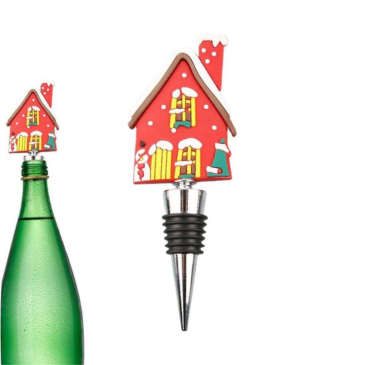 4pc Christmas Series Wine Stopper Bar Party Decoration Christmas Tree Shape -keeping Wine Champagne