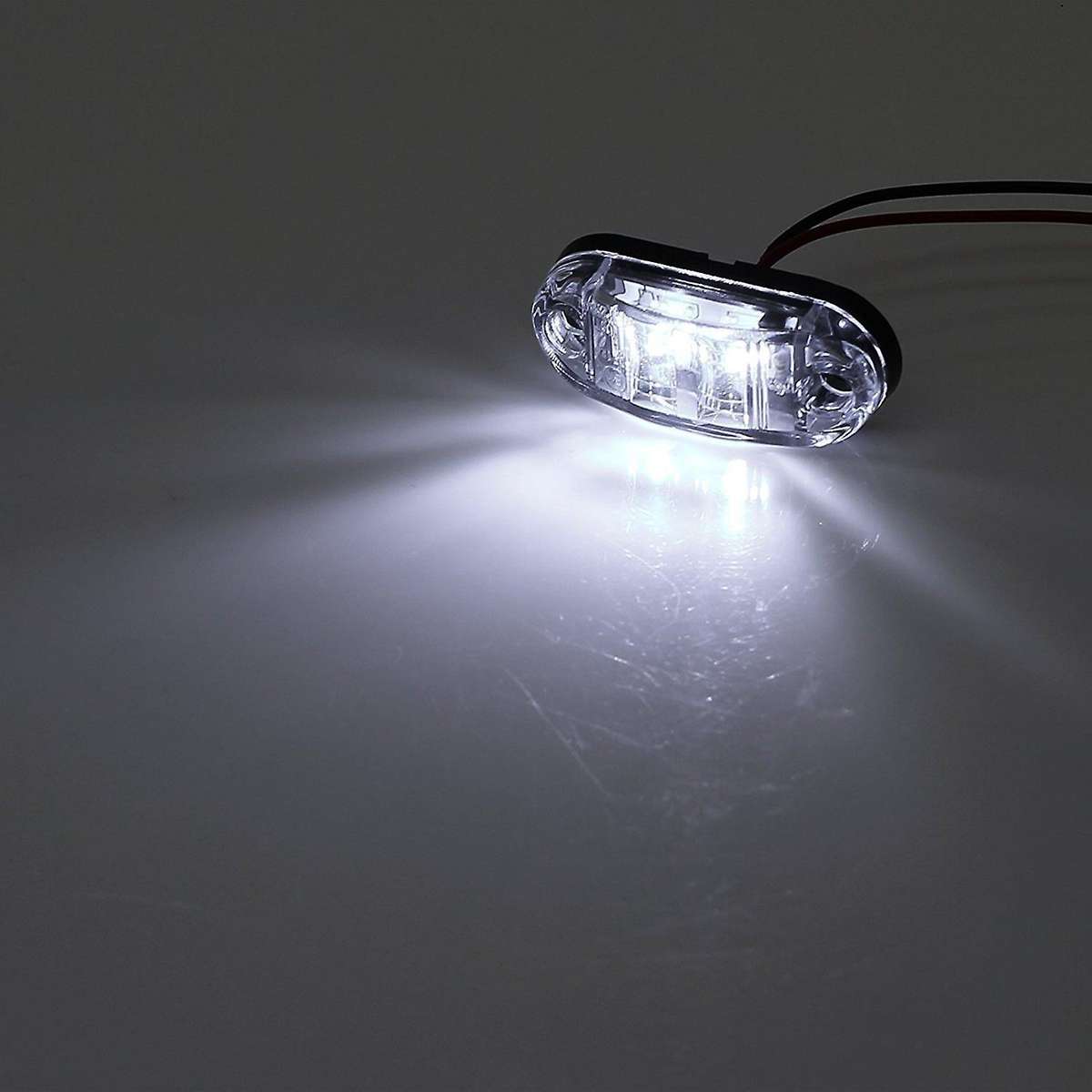 4PCS 12V/24V White Bright LED Side Marker Lights for Car Truck Van Trailers Lorry