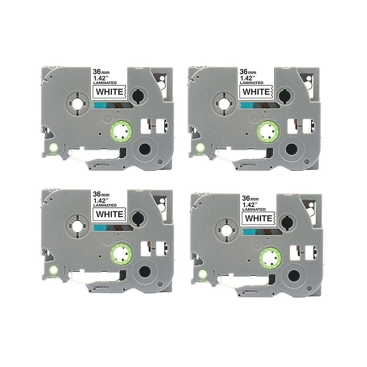 4pcs 36mm Tzc Label Ribbon Label Printing Paper for Brother Printer Pt-e100 Pt-e100b Pt-e200 Pt-d20