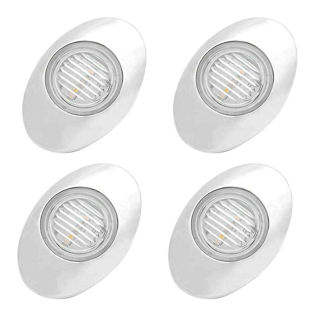4PCS 3Inch Oval LED Boat Light Transom Stern Deck Cockpit Navigation Marine Lights Waterproof for 12