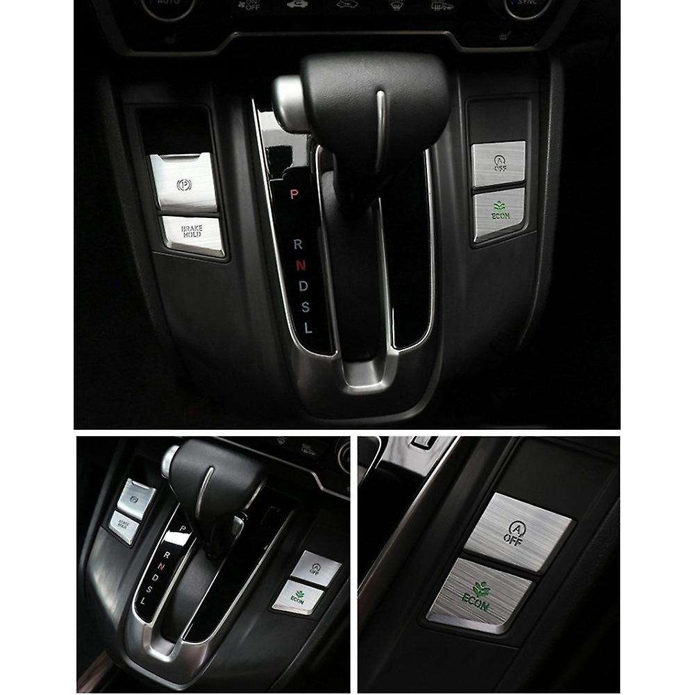 4PCS Car Aluminum Central Control Gear Button Sticker for -V 2017-2021 Handbrake Cover Trim Accessor