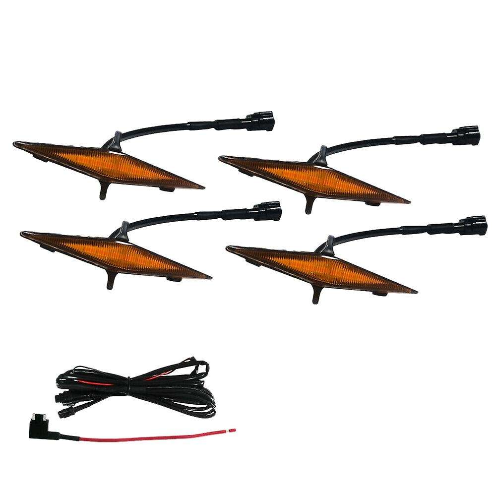 4Pcs Car Grille Led Amber Lights Light for 4Runner 2014-2019