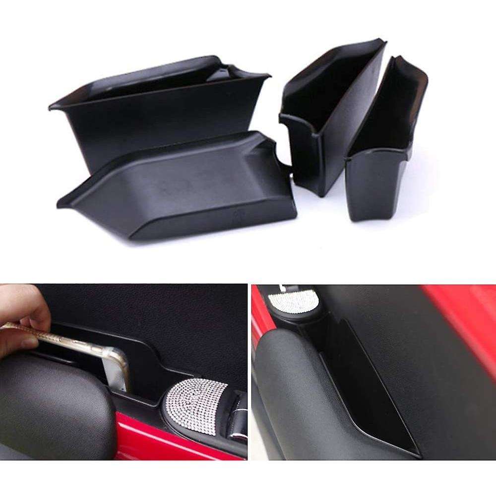 4PCS Car Side Door Handle Armrest Storage Box Case Fit for F55 Door Phone Container Organizer ABS Tr