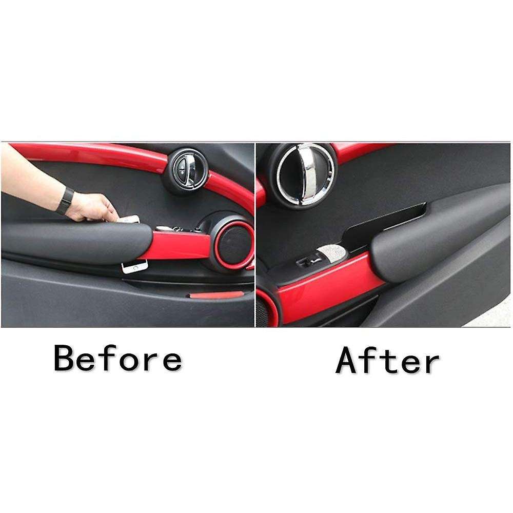 4PCS Car Side Door Handle Armrest Storage Box Case Fit for F55 Door Phone Container Organizer ABS Tr