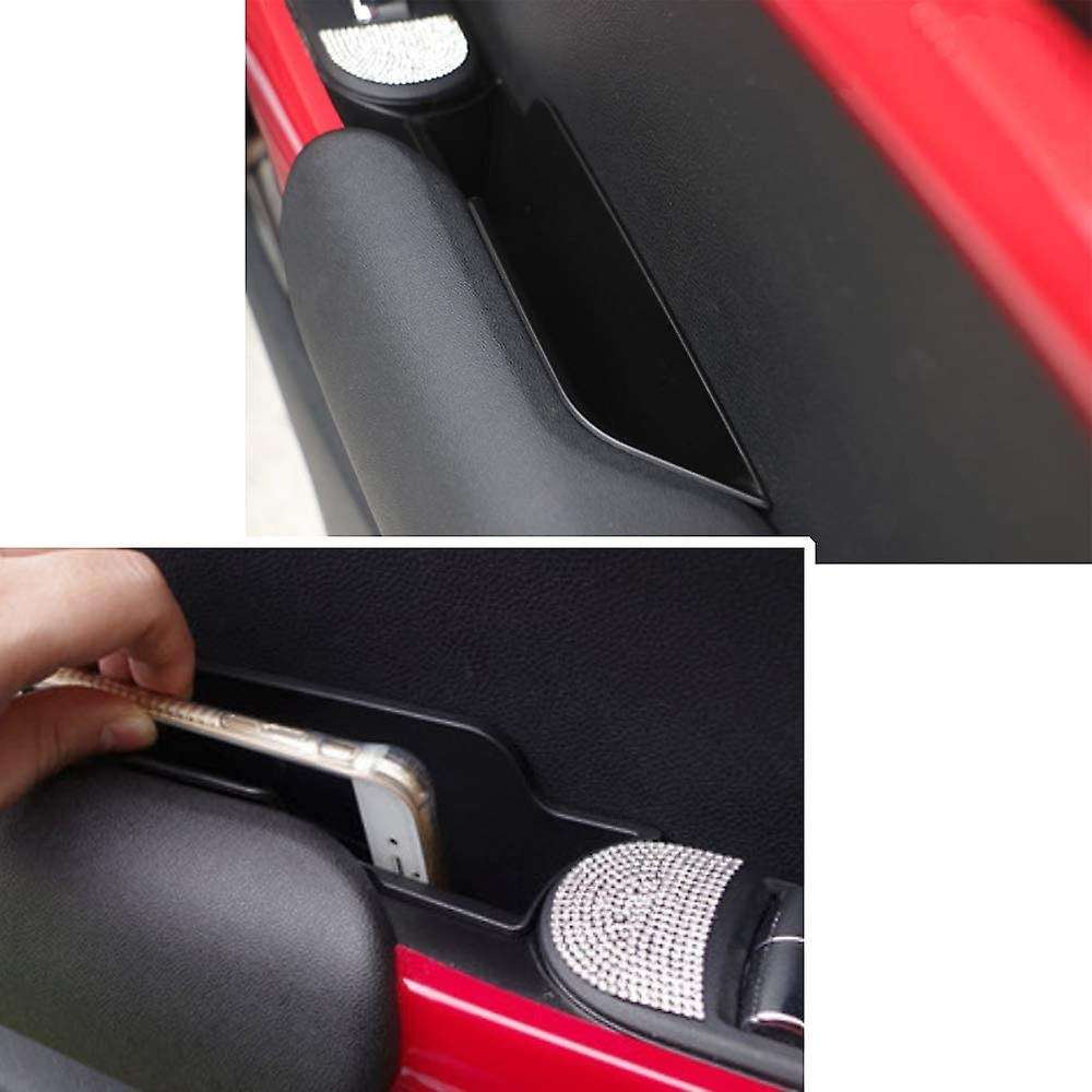 4PCS Car Side Door Handle Armrest Storage Box Case Fit for F55 Door Phone Container Organizer ABS Tr