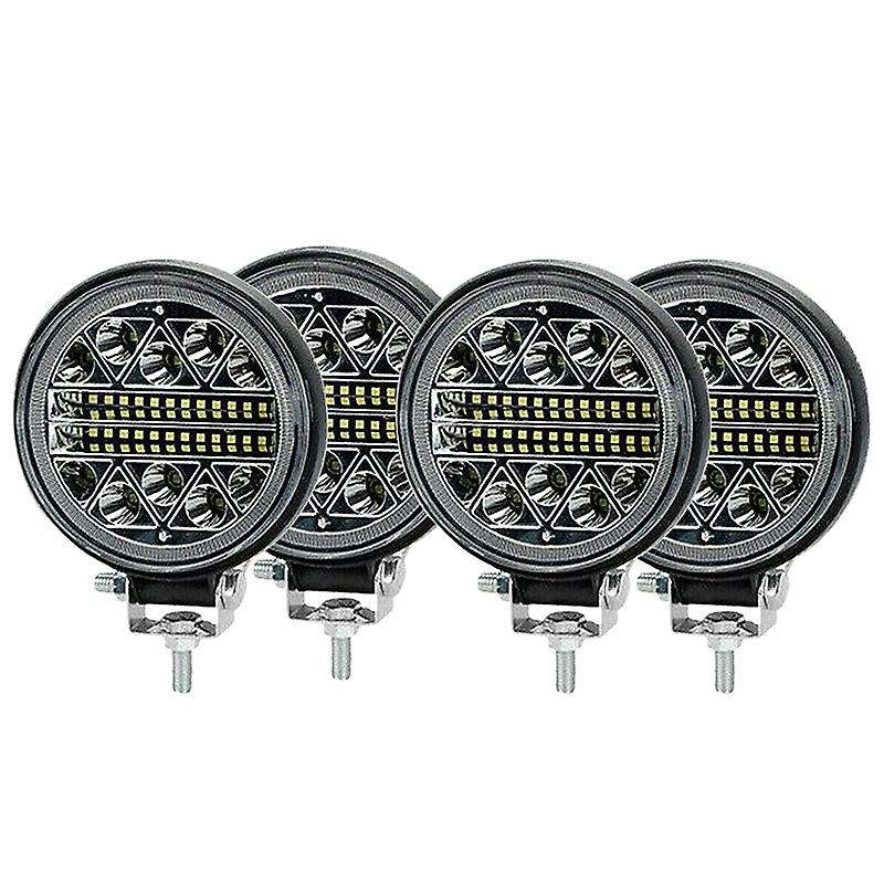 4PCS Car Work Light 9-30V 102W LED Round Spotlight Car Headlight for SUV ATV Off-Road Super Bright D