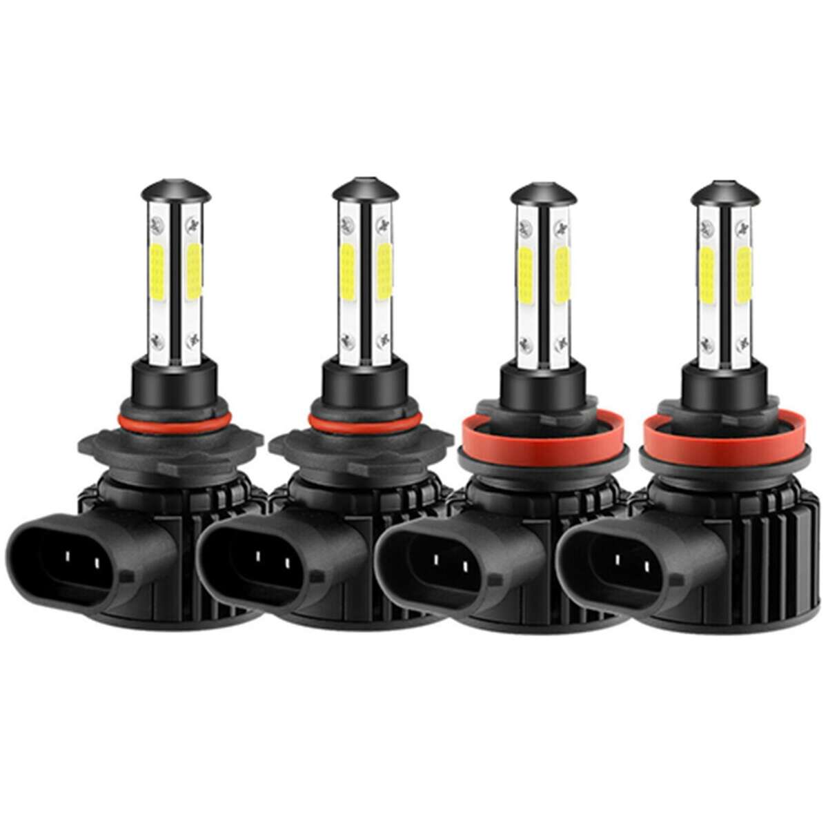 4Pcs Combo 9005+H11 672000LM Combo 4-Side LED Headlight Kits High Low Beam Bulb 6000K White