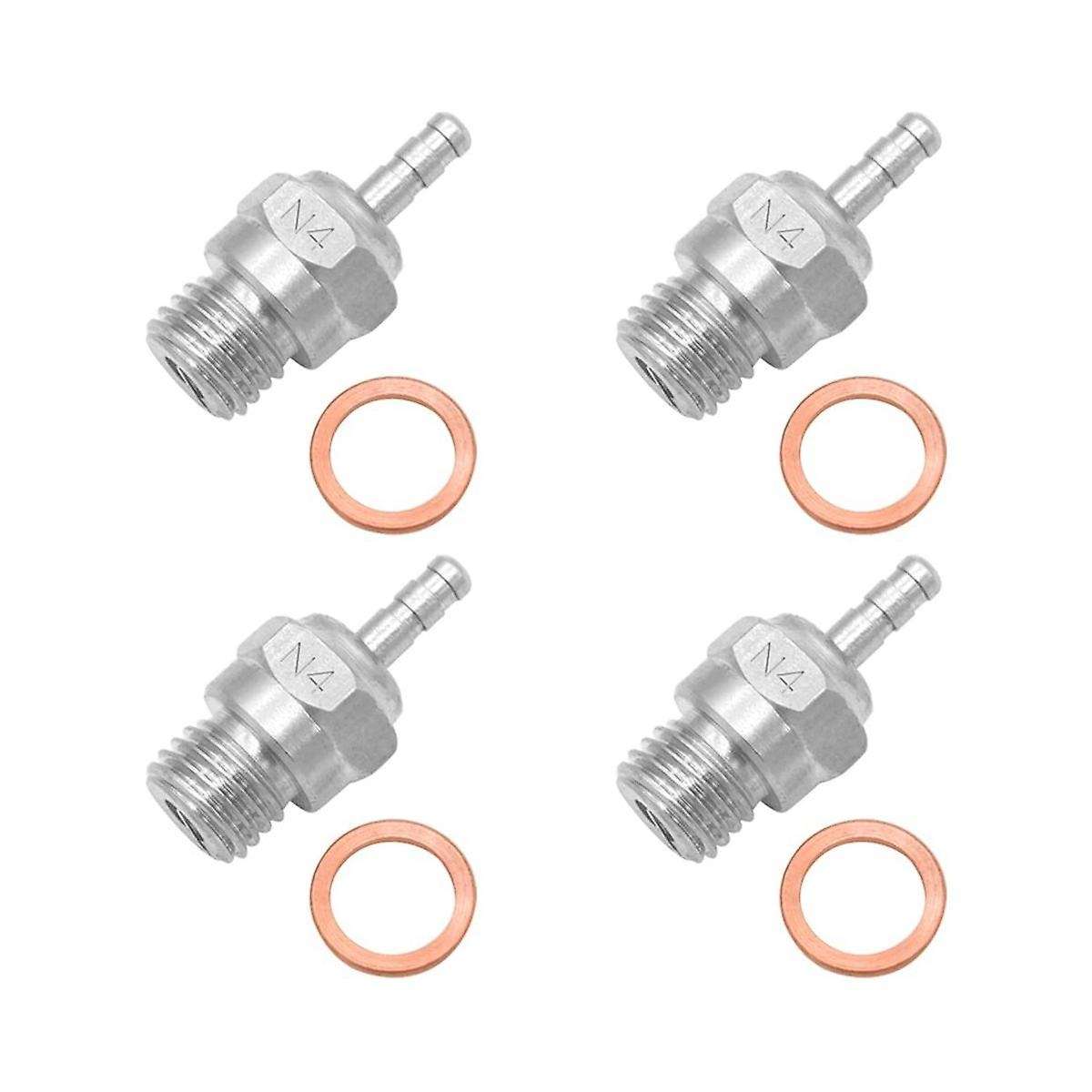 4Pcs Hot Glow Plug N4 Spark Nitro Engine Parts Replace OS for Redcat 1/8 1/10 RC Car Truck