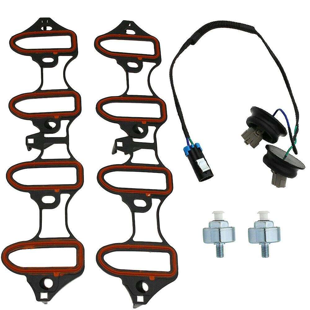 4Pcs Knock Sensor Harness Intake Manifold Gasket Kit for 89060413 213-3521 12601822 12589867