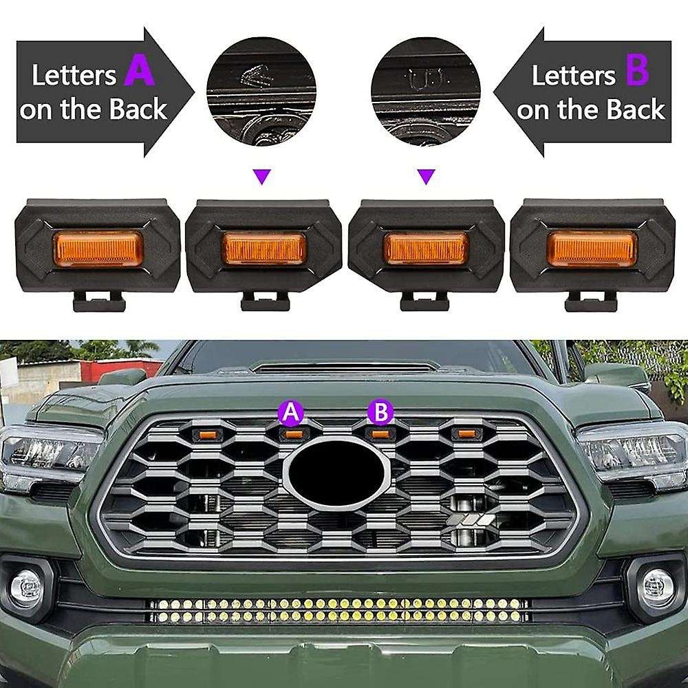 4PCS LED Front Grill Lights for Off Road Sport 2020 2021 External Grille , Light