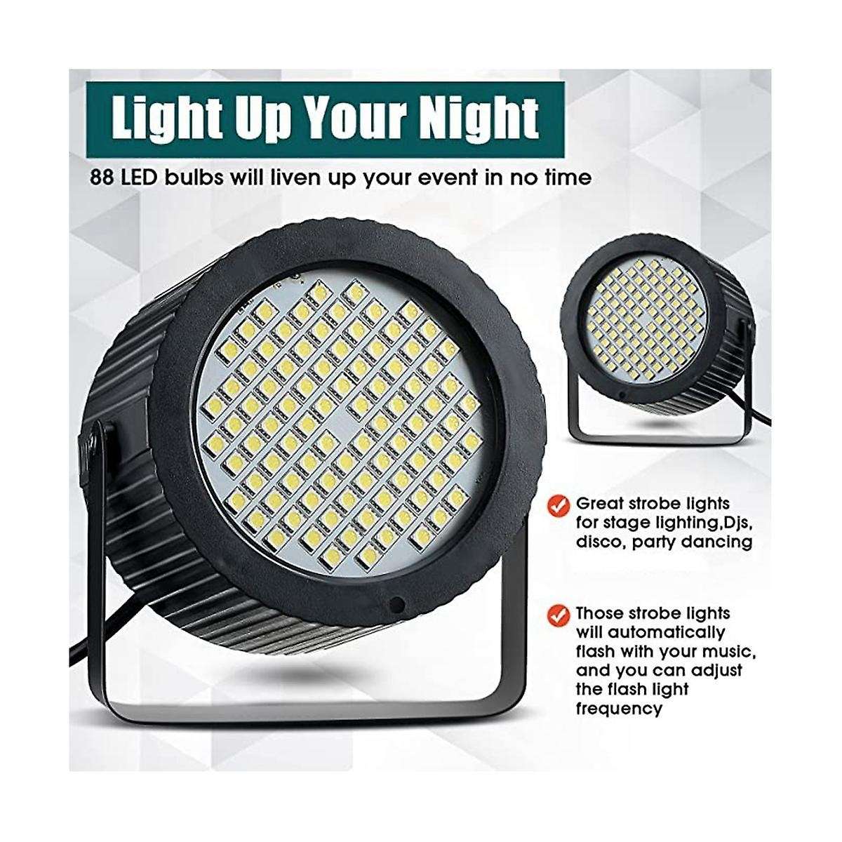 4pcs Led Strobe Light, 88 Bright Led Bulbs, Party Stage Light, Mini Outdoor Led Strobe Light