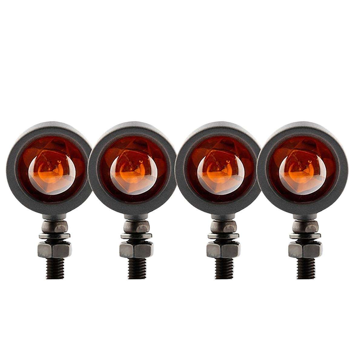 4PCS Motorcycle Retro Turn Signal Motorcycle Amber Turn Signal Indicator for