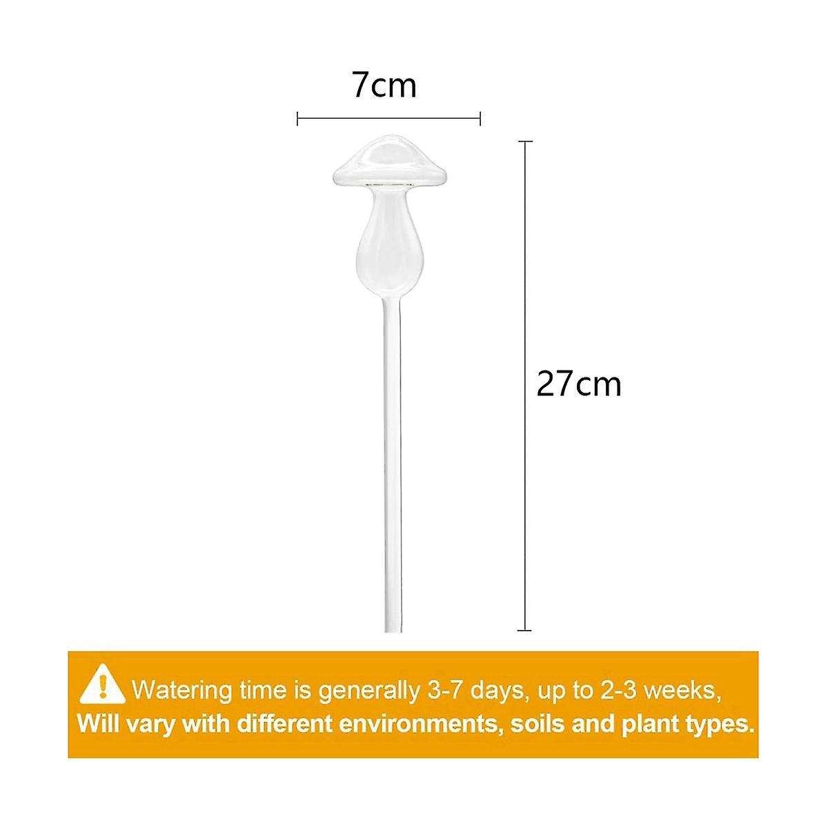 4Pcs Plant Watering Globes, Hand Blown Clear Glass Self Watering Planter Insert Mushroom Watering G