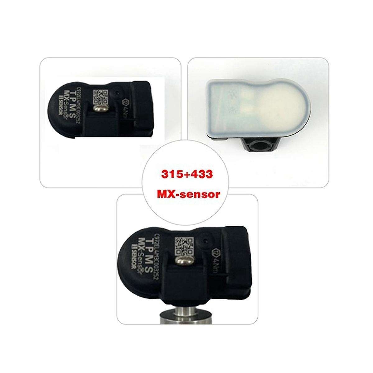 4Pcs Programmable TPMS Sensor 433MHz 315MHZ Sensor Universal 2 in 1 for Tire Pressure Monitoring Sys