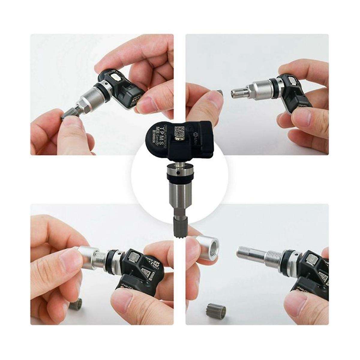 4Pcs Programmable TPMS Sensor 433MHz 315MHZ Sensor Universal 2 in 1 for Tire Pressure Monitoring Sys