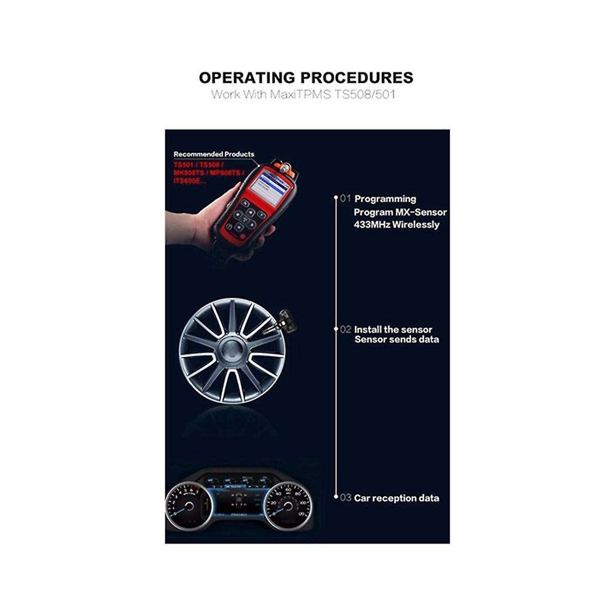 4pcs Programmable Tpms Sensor 433mhz 315mhz Sensor Universal 2 In 1 for Tire Pressure Monitoring Sy