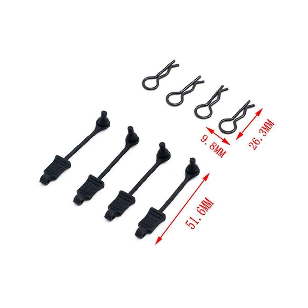 4pcs Rubber Body Clip Retainer Shell Fixed Buckle Lock Ar390178 for Arrma 1/7 Mojave Limitless 1/8