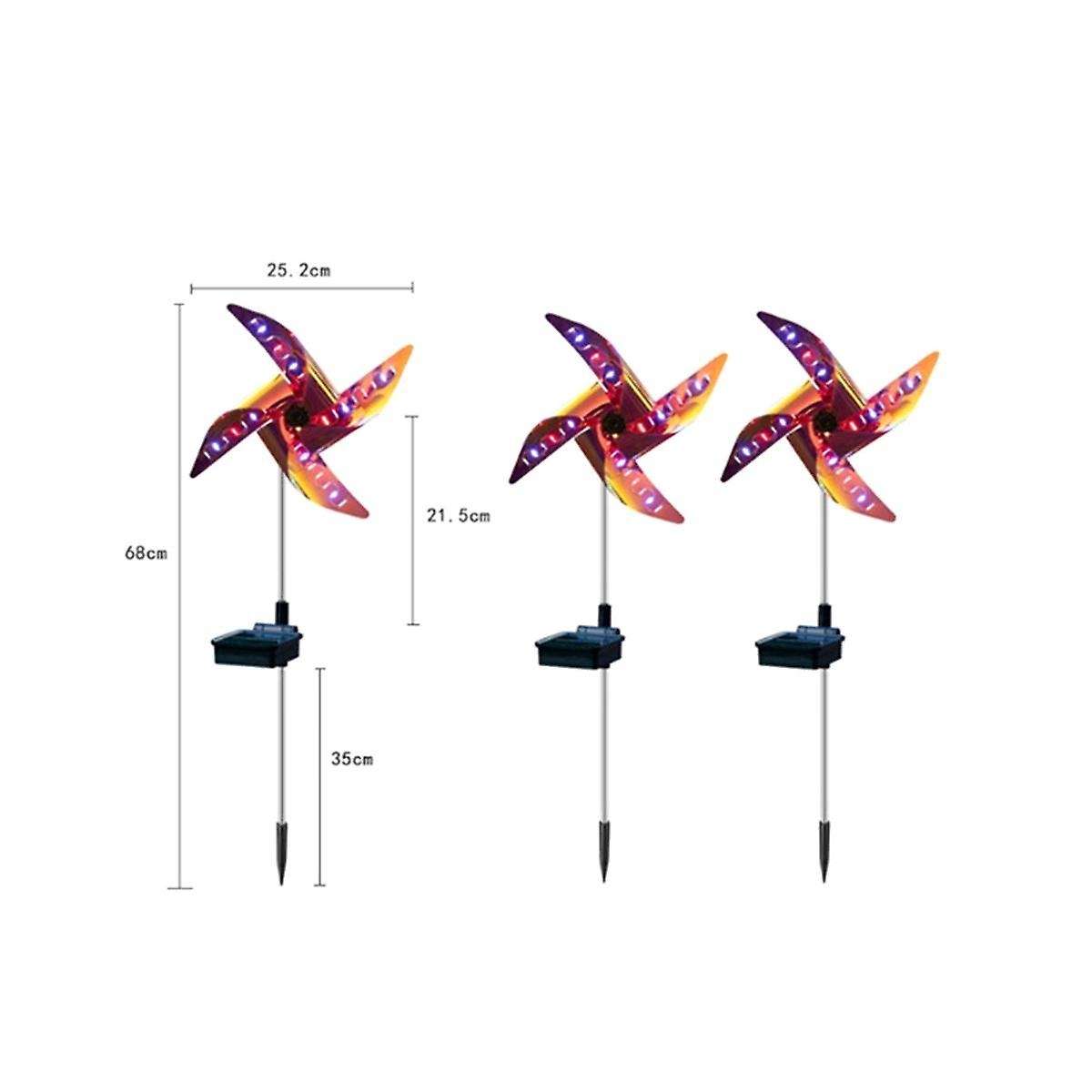 4Pcs Solar Powered Outdoor Windmill Lamp Holiday Lights 32LED Spot Light Garden Decor Windmill Wate