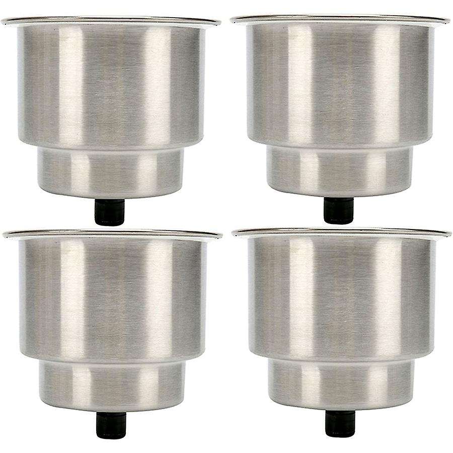4Pcs Stainless Steel Cup Drink Holder with Drain for Marine Boat RV Boating & Sailing Hardware