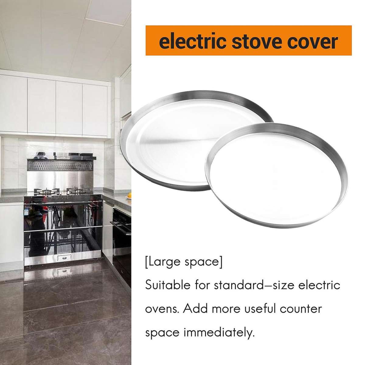 4Pcs Stainless Steel Hob Covers Stove Plate Top Cooker Protector Kit Set Utensils 17/21CM Kitchen Ac