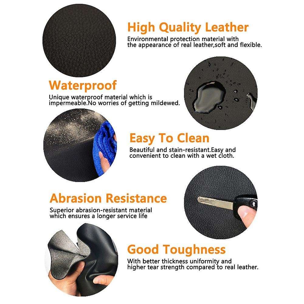 4Pcs/Set Black LHD 4 Doors Armrest Panel Leather Cover Inner Trim for Golf MK5 2005-2010 with Tools