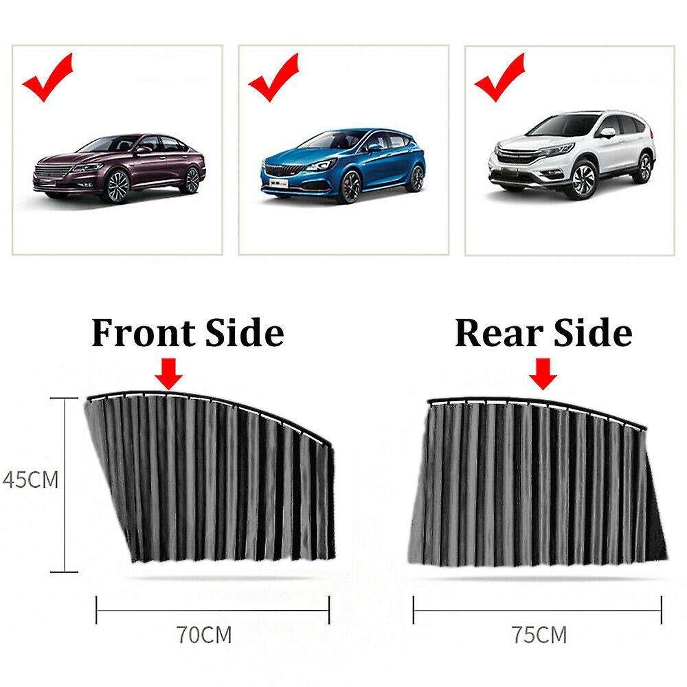 4Pcs/Set Universal Car Window Sun Shade Curtain Magnetic Sun Shade(Black)