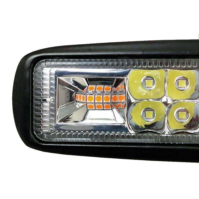 4X Amber/White 6 Led Car Truck Emergency Beacon Warning Hazard Flash Strobe Light