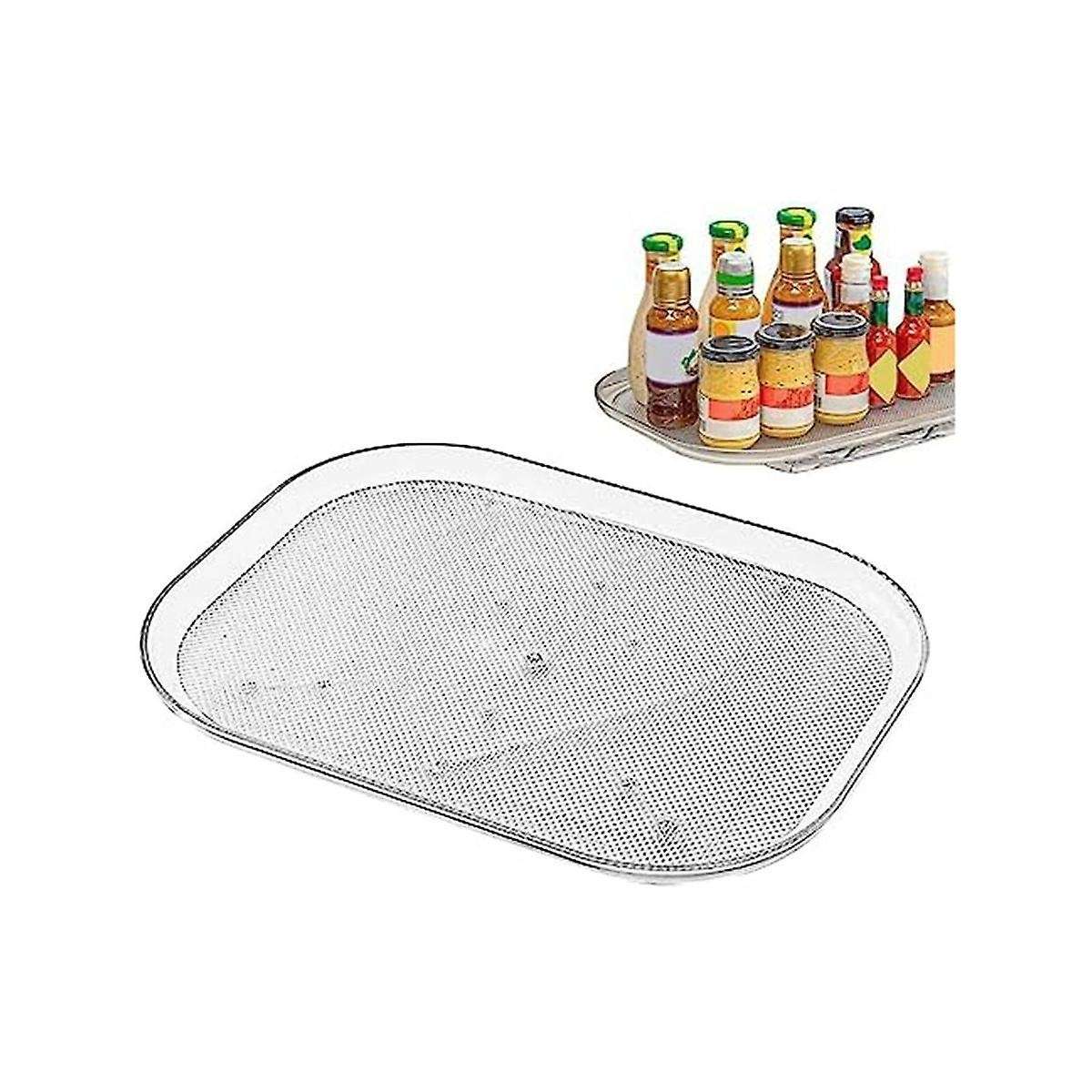 for Refrigerator Storage Turntable Cabinet Organizer Rectangular Storage Tray Rack for Kitchen Refri