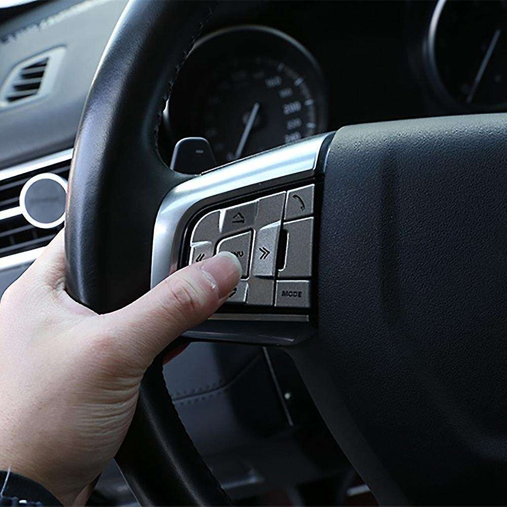 for Sport 2015-2019 Aluminum Alloy Car Steering Wheel Button Frame Sticker Cover
