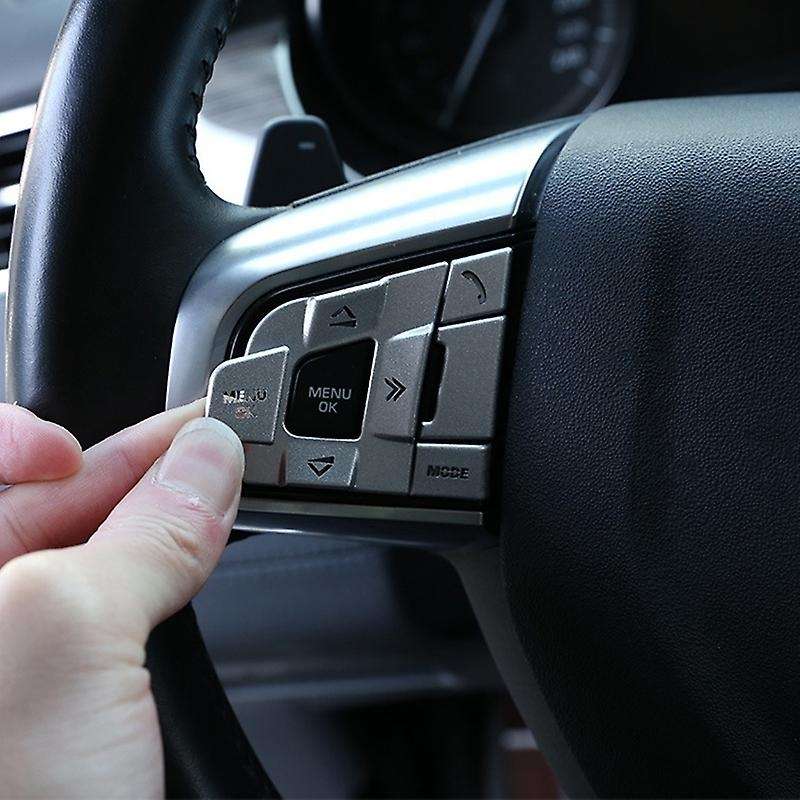 for Sport 2015-2019 Aluminum Alloy Car Steering Wheel Button Frame Sticker Cover