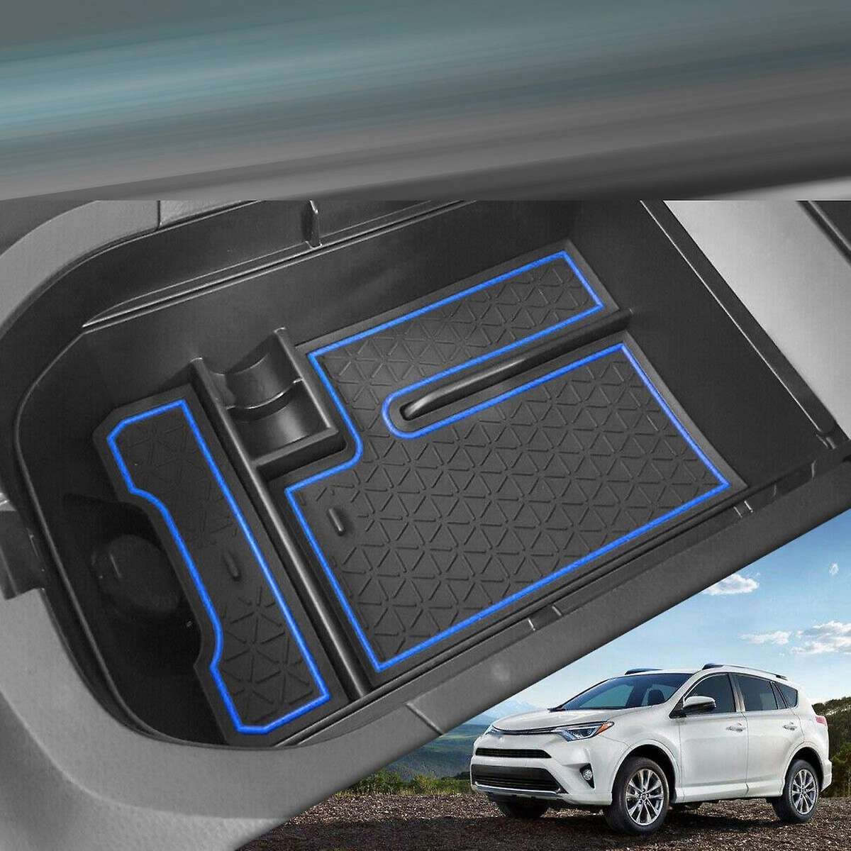 for Toyota Rav4 2019 2020 Car Center Console Armrest Storage Box Tray Organizer Anti-slip Mats
