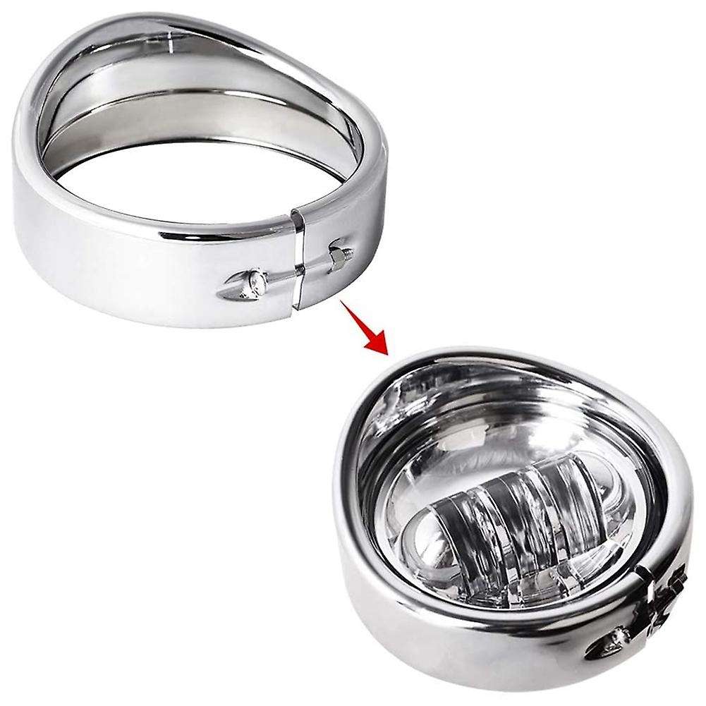 for Touring Road Glide Chrome Head Light Lamp Trim Ring 4.5 Inch Fog Light Trim Ring