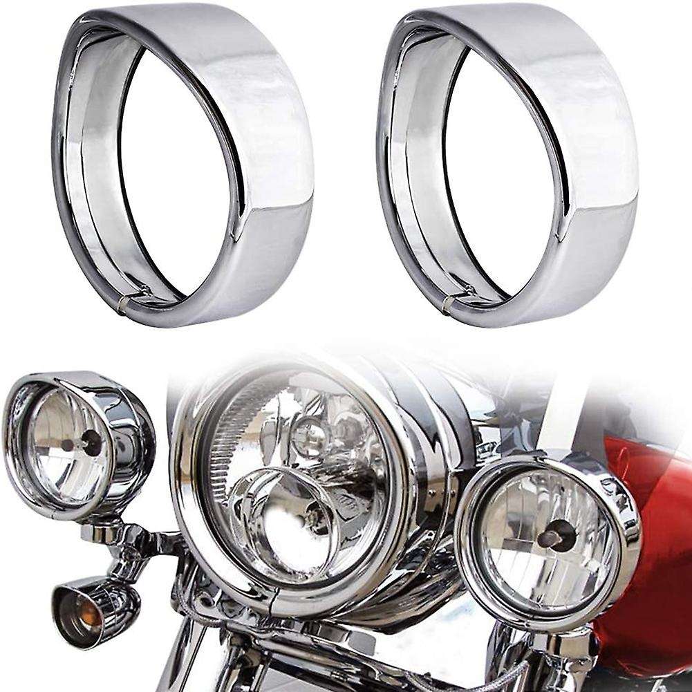 for Touring Road Glide Chrome Head Light Lamp Trim Ring 4.5 Inch Fog Light Trim Ring