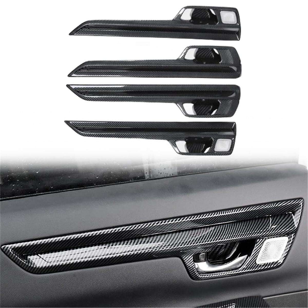 for -v 2023 2024 Inner Door Handle Panel Cover Trim Interior Accessories - Abs Carbon Fiber