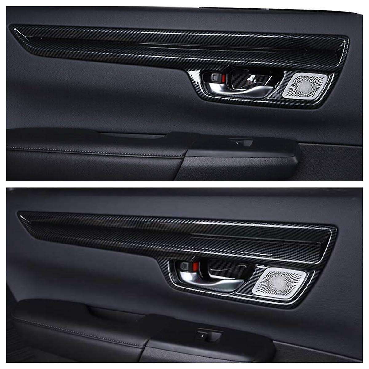 for -v 2023 2024 Inner Door Handle Panel Cover Trim Interior Accessories - Abs Carbon Fiber
