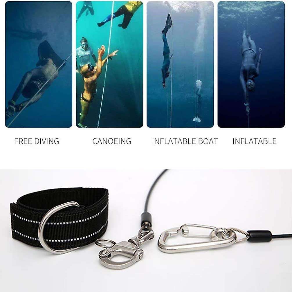Freediving Lanyard Leash with Scuba Diver Wristband Strap Freediving Safety Rope for Freediving Scu