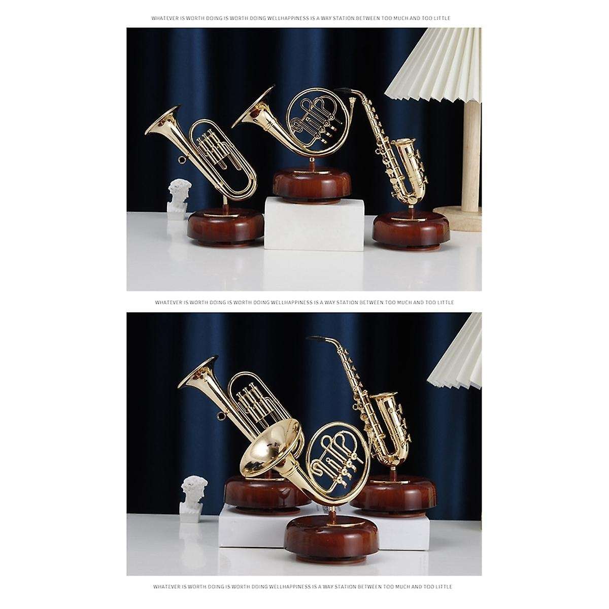 French Horn Classical Instruments Pipa Music Box Home Wine Cabinet Decorations Violin Guitar Octave