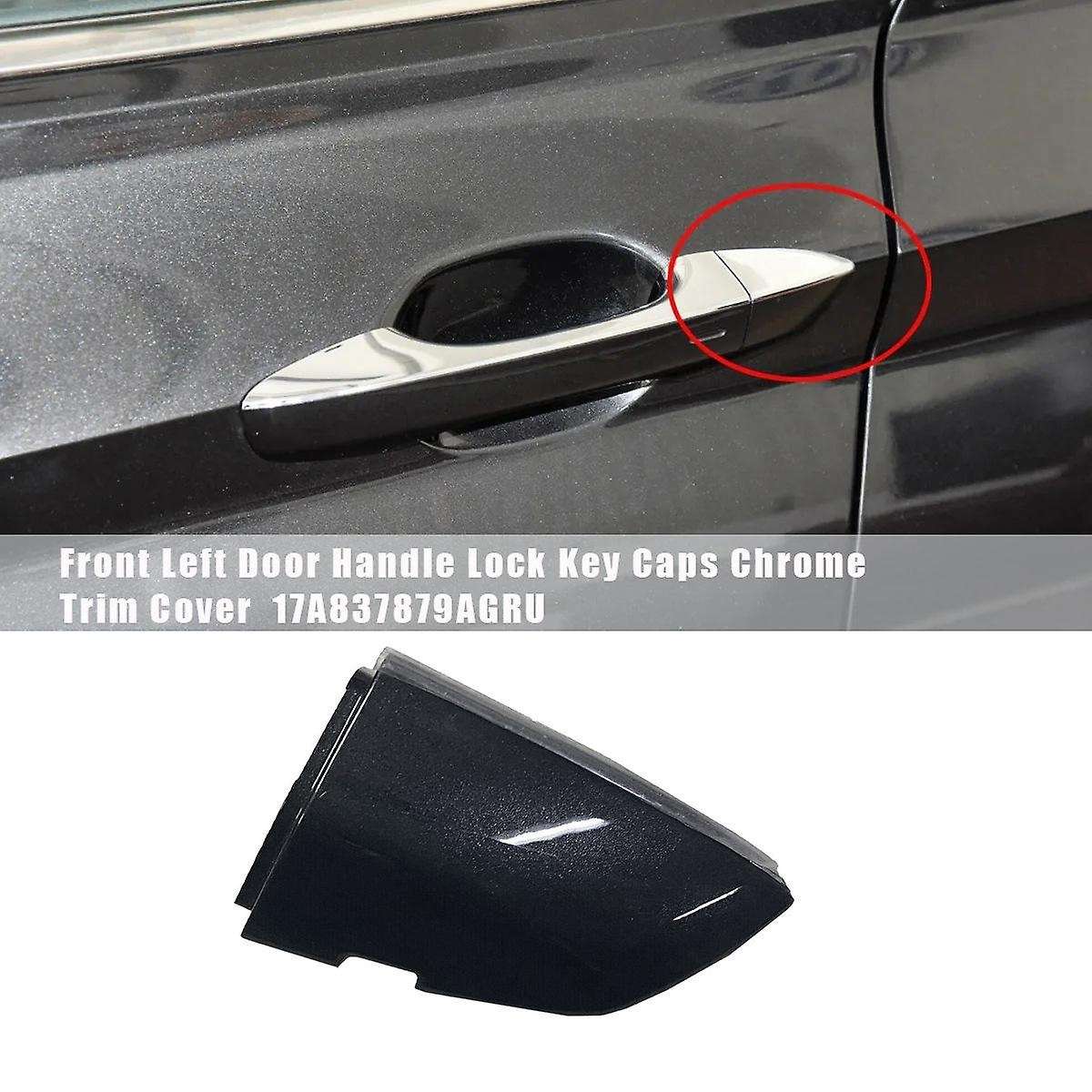 Front Left Door Handle Lock Key Cap Chrome 17A837879AGRU for MK7 2018-2024 Outside Handle Trim Cover