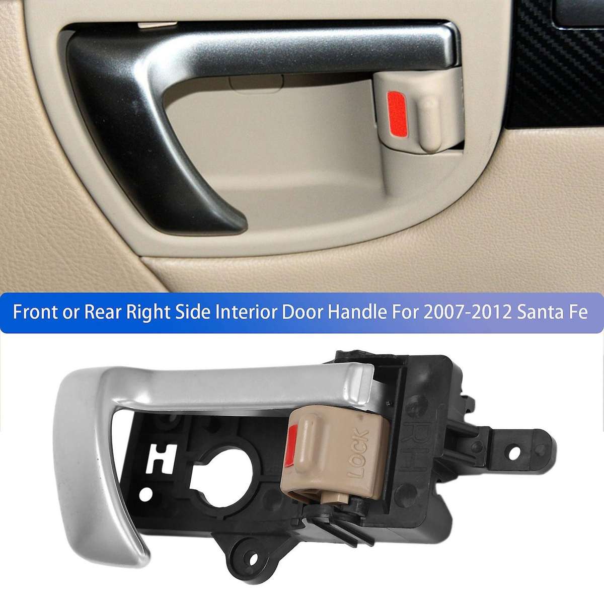 Front or Rear Right Side Interior Inner Door Handle for 2007-2012 with Beige Knob 82610-2B010