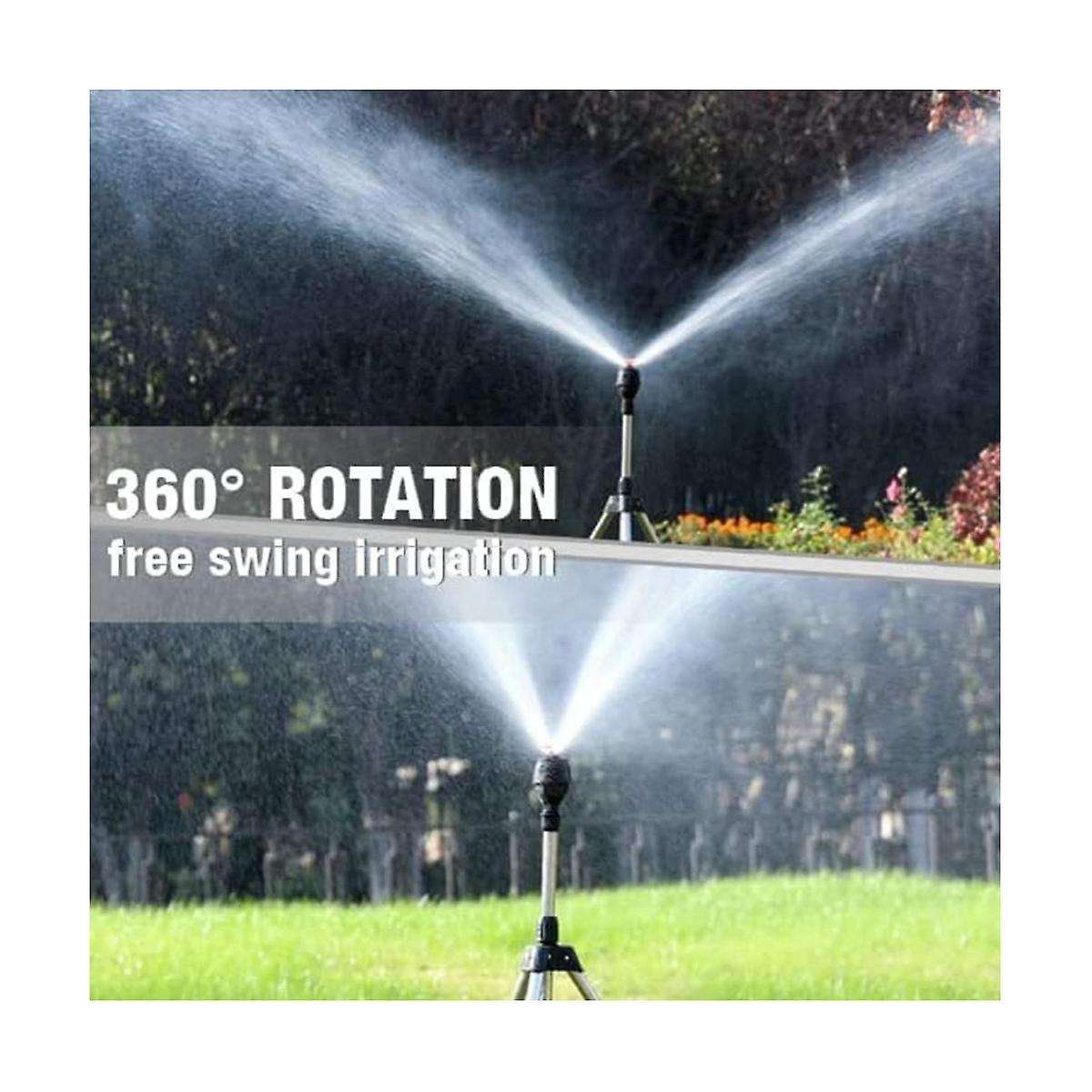 Garden Automatic Rotating Sprinkler Stainless Steel Tripod Irrigation Stand 360-degree Water Jet Gar