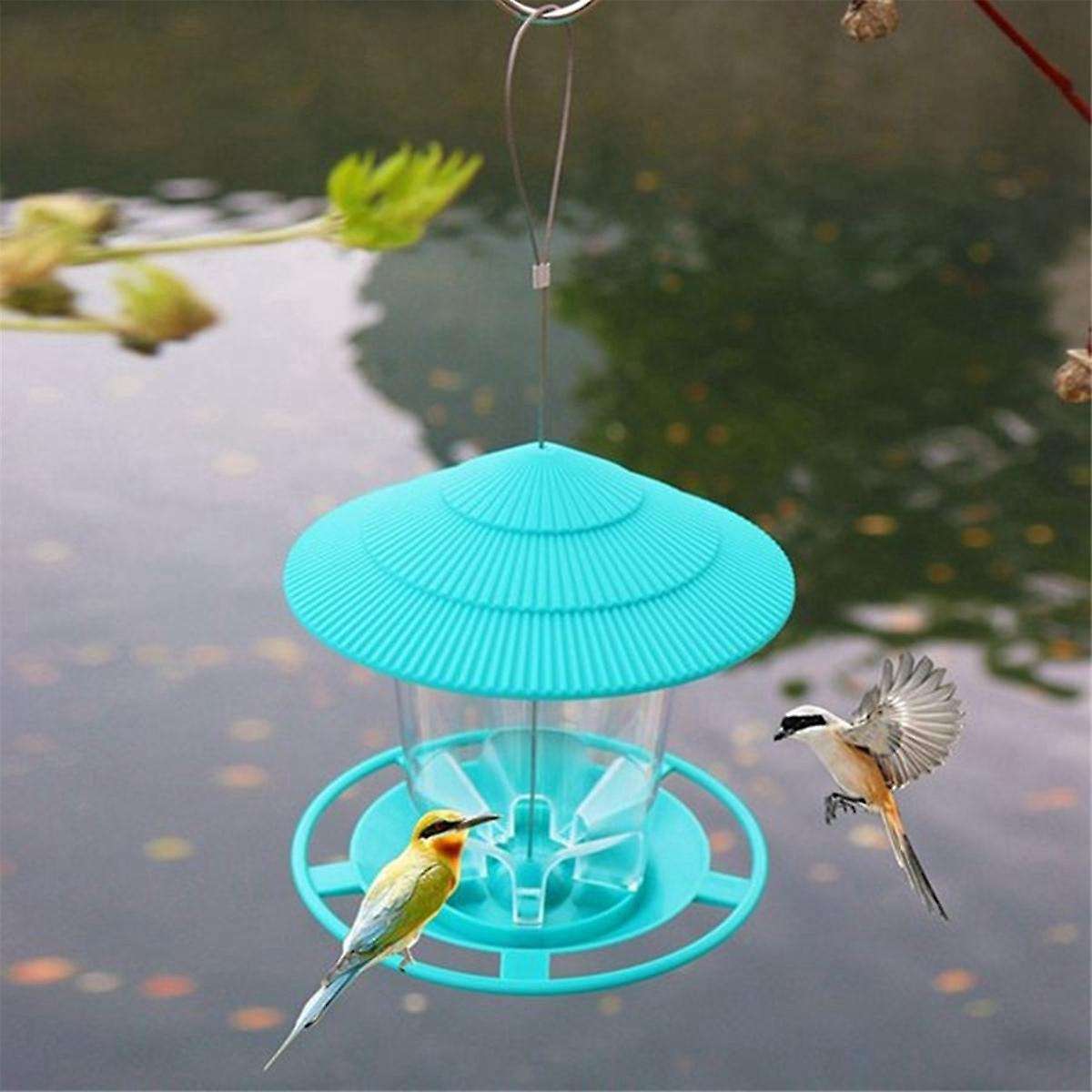 Garden Gazebo Hanging Wild Bird Feeder Outdoor Container Pet Bird Feeding House Type Bird Feeder Gre