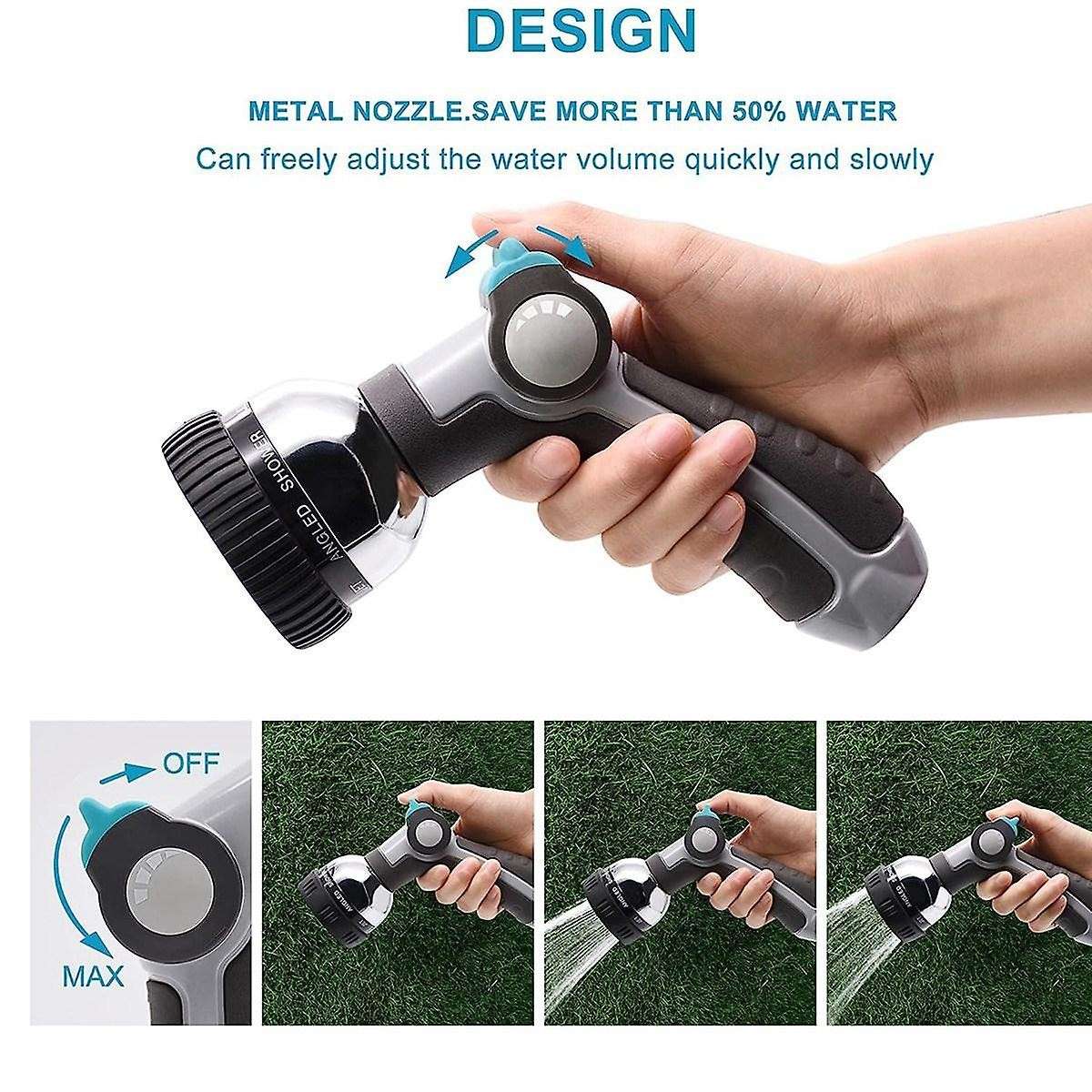 Garden Hose Nozzle Sprayer: 2 Pack 10 Watering Patterns Water Hose Spray Nozzles for Watering Plants