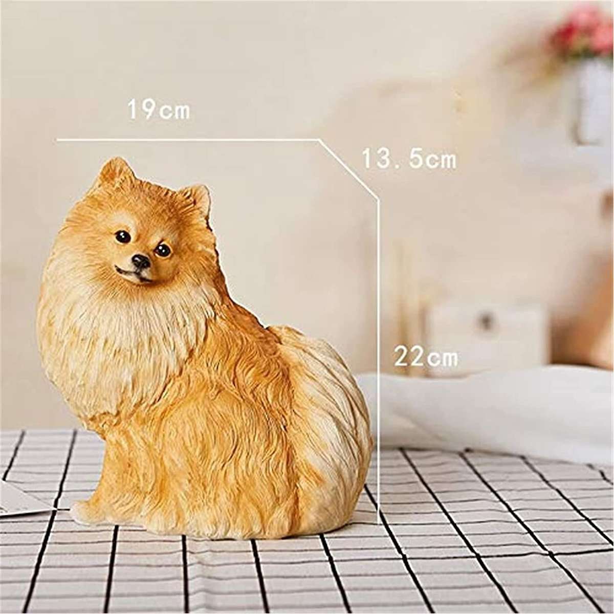 Garden Ornaments Outdoor Cute Pomeranian Statue Handmade Outdoor Garden Decoration Simulation Puppy