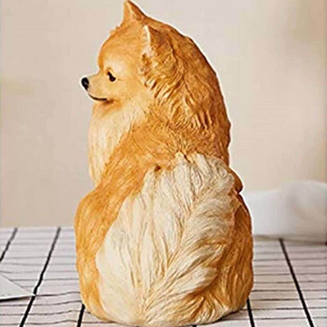 Garden Ornaments Outdoor Cute Pomeranian Statue Handmade Outdoor Garden Decoration Simulation Puppy