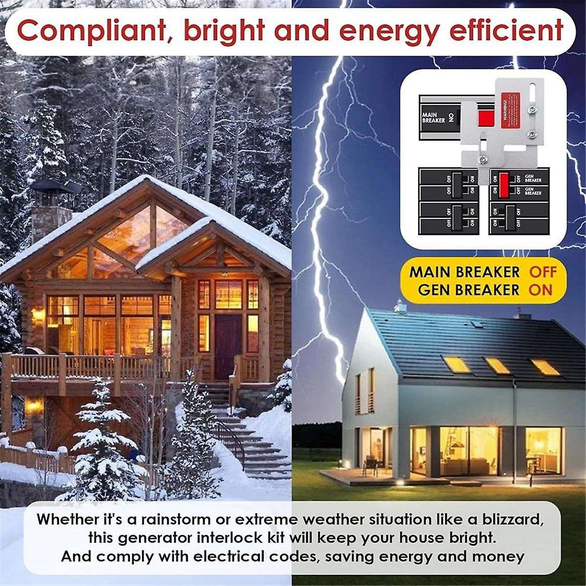 Generator Interlock Kit for Br Series Panels with 1 1/4 to 1 7/16 Inches Spacing, 150 & 200 Amp Mai